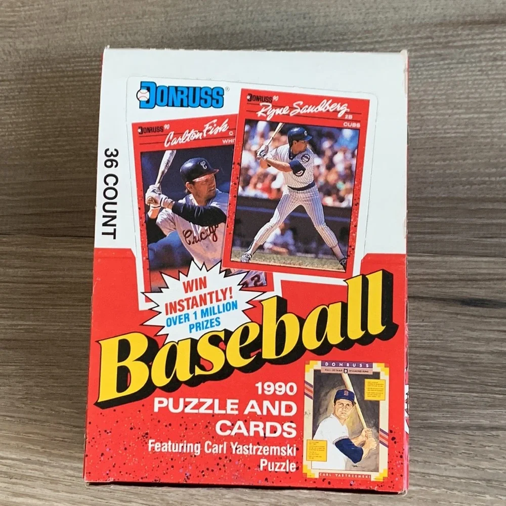 1990 Leaf Donruss MLB Baseball Puzzle & Cards Box 36 Count Trading Card New